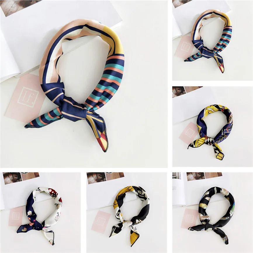 Женский платок квадратный шарф универсальная накидка элегантный цветочный узор