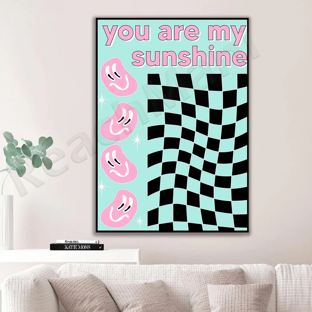 

You are my sunshine poster, wall art, text printing, retro poster, wall art gallery decoration poster