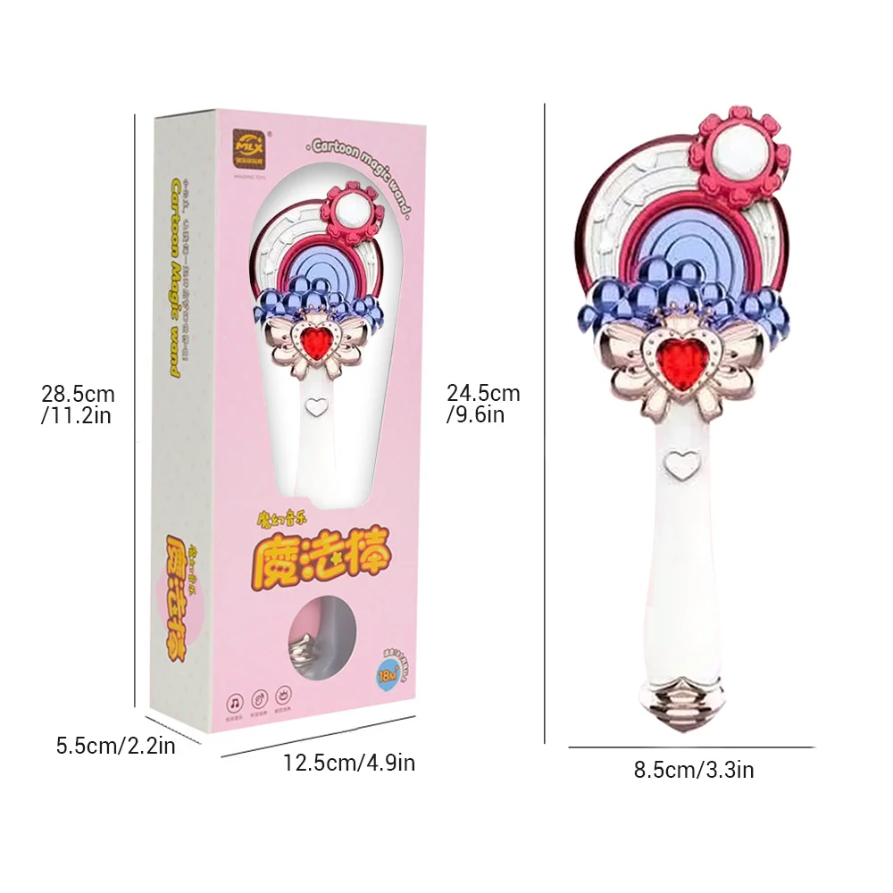 

Little Princess Music Magic Wand Flash Glowing Stars Moon Heart Shape Fairy Wand Girl Toy Light Glow Stick Cosplay Costume Props