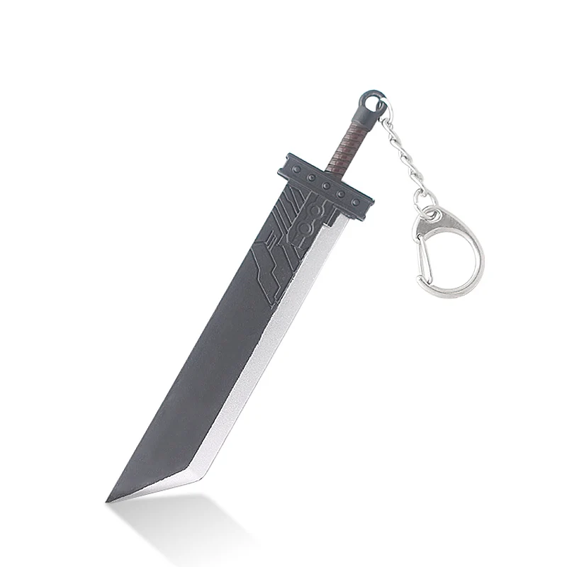 Game Final Fantasy Keychain Zack Cloud Strife Buster Break Sword Weapon Model Keyring for Man Car Souvenir Gift Key Chain