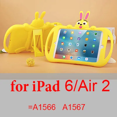 y air2 Силиконовый чехол для iPad air 2, 9,7 дюймов,,, детская подставка с милым Кроликом, чехол для планшета для iPad mini 2, 3, 4, 5, чехол - Цвет: y air2