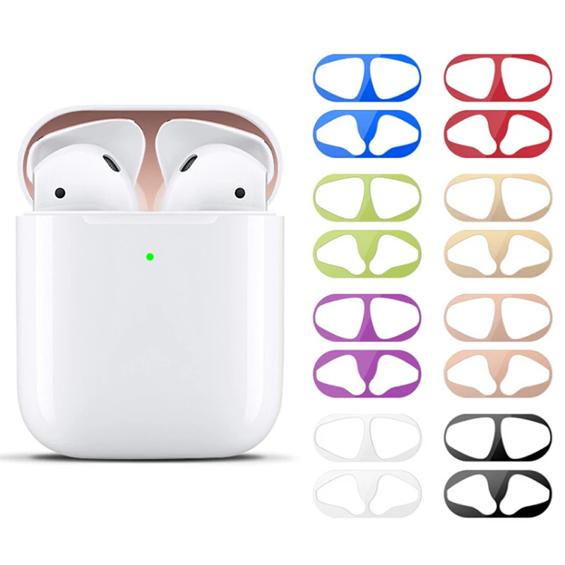 

1 шт., металлическая Пылезащитная наклейка для Apple AirPods, чехол, пылезащитная защитная наклейка, защитная пленка для Air Pods, аксессуары