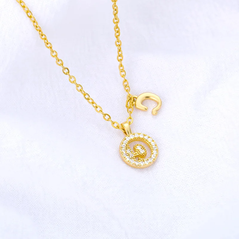 

Zircon Initial Letter Necklace For Women Cute Gold Chain Choker Wedding Female Pendant Necklace Korean Fashion Jewelry BFF 2020