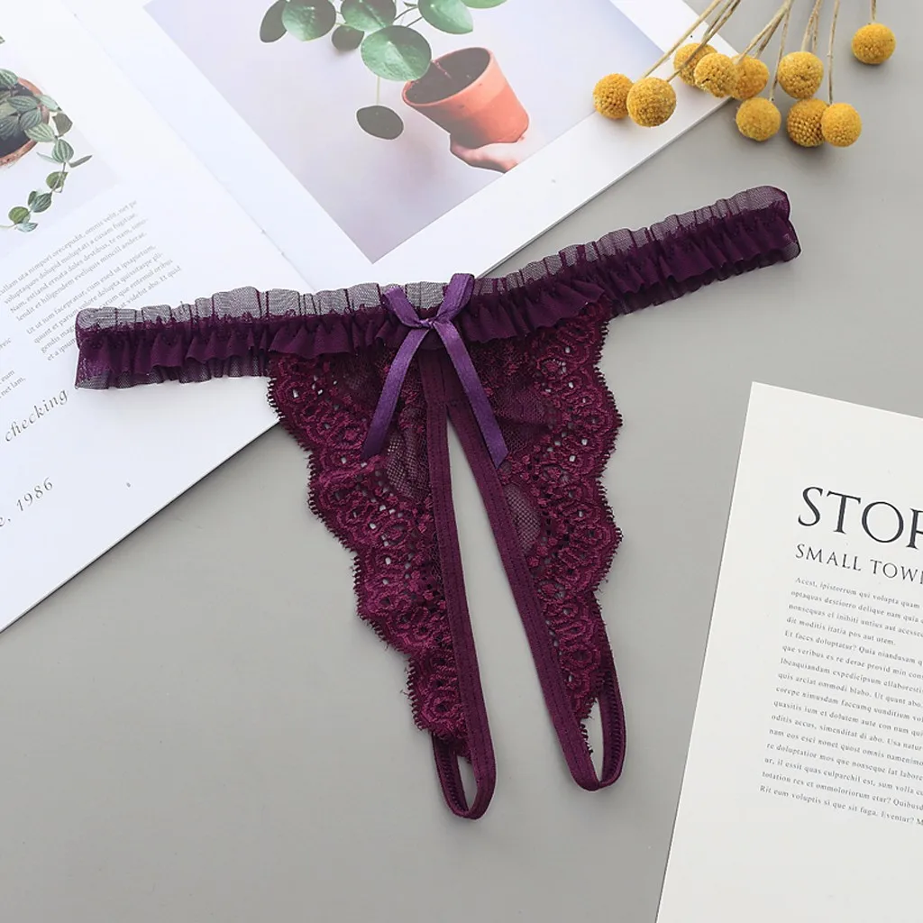 Женские сексуальные открытые кружевные трусики-танга ажурные трусики