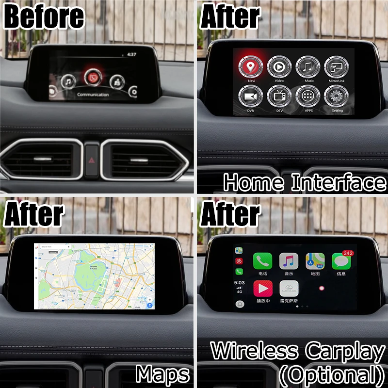 Android/carplay интерфейсная коробка для новой Mazda CX-5 CX5 с gps навигацией youtube видео интерфейсная коробка waze yandex по Lsailt