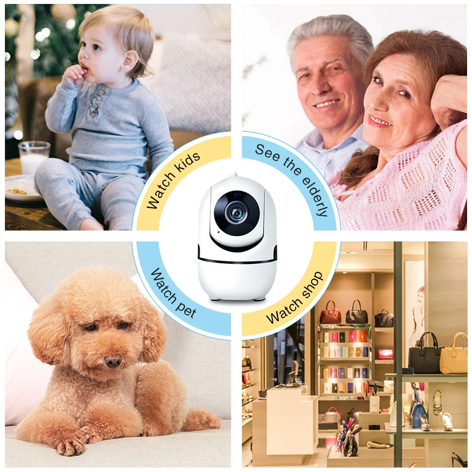 WiFi 5G IP Camera Auto Tracking Video Surveillance Cameras Mini 4MP 360 Baby Monitor Cctv Smart Home Wireless | Безопасность и