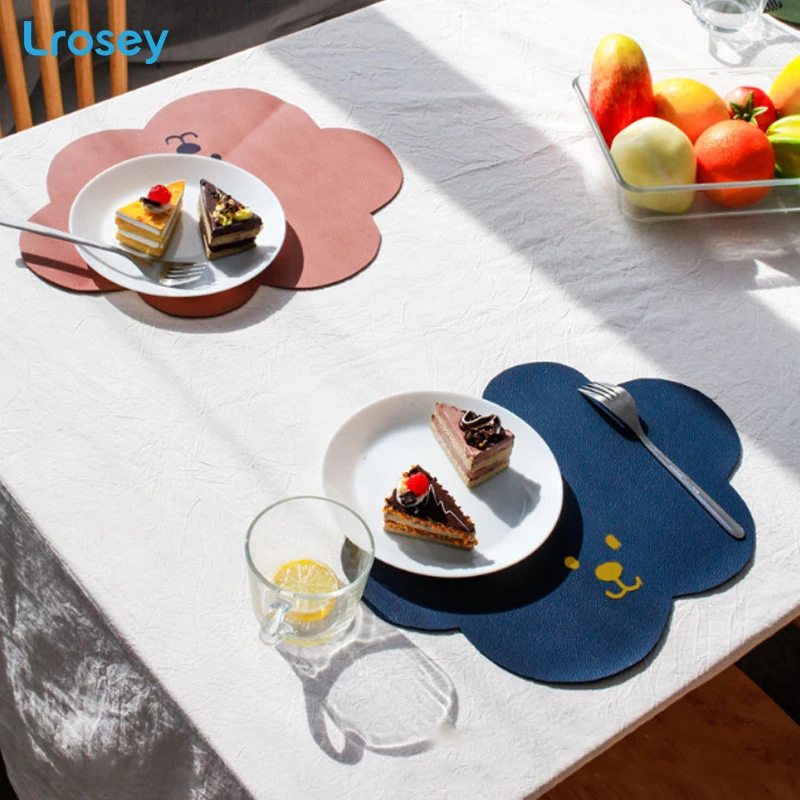 Детская подстилка в скандинавском стиле кожаный коврик для стола маслостойкая