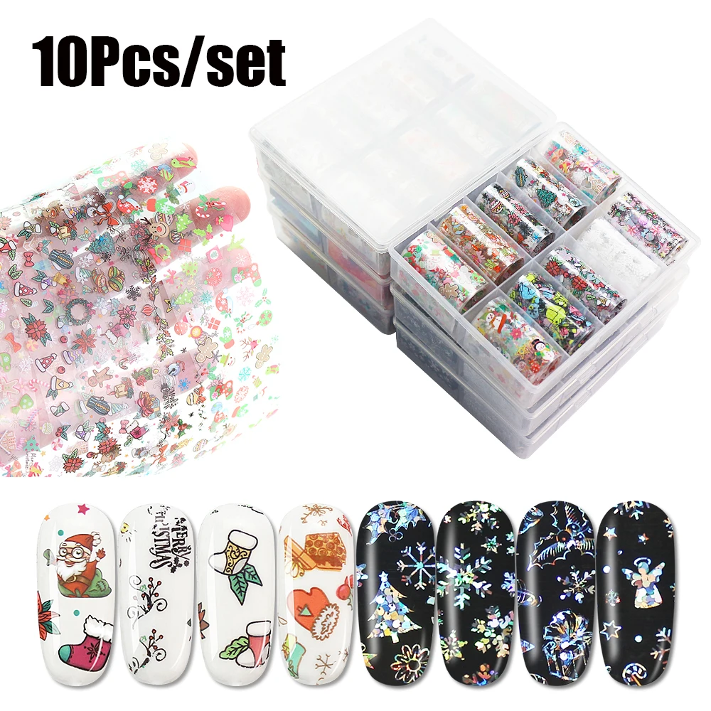Лазерный Рождественский стикер для дизайна ногтей нужен Звездный клей снежинка