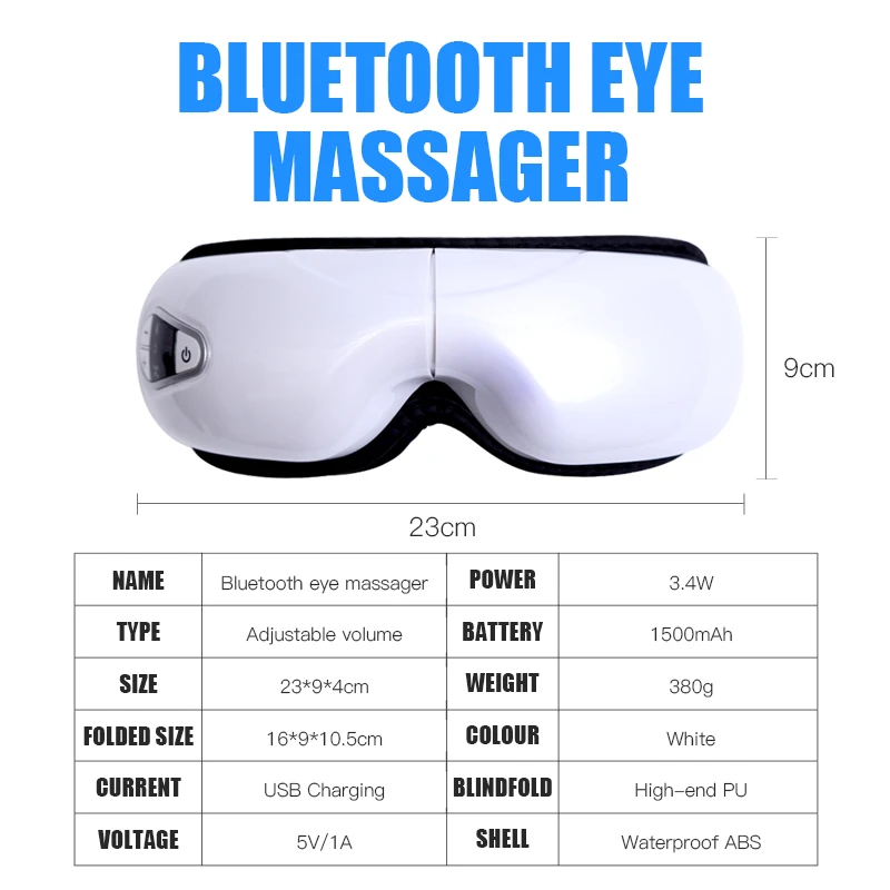 Электрический воздушный Давление массажер для глаз Blueteeth музыку с подогревом