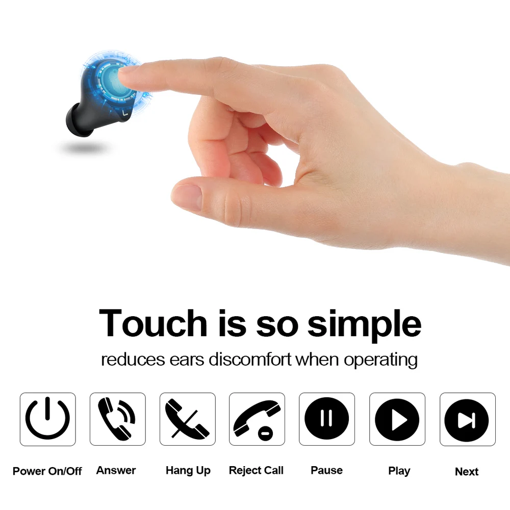 ALWUP Bluetooth наушники HIFI aptX наушники IPX7 беспроводные наушники сенсорное управление беспроводные наушники Bluetooth 5,0 с микрофоном