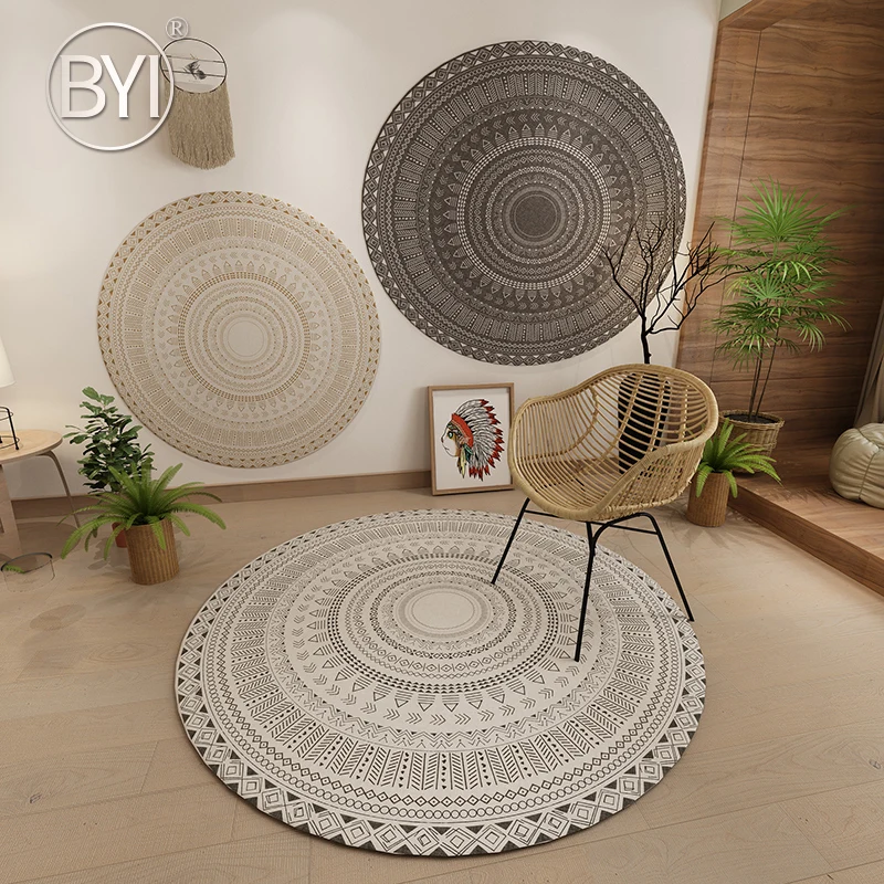 

Nordic round Carpet Summer Balcony Simple round Living Room Blanket Home Bedroom Floor Mat Bedside Blanket Internet Celebrity