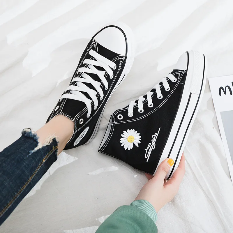 

Fashion Women Canvas Shoes Trend Platform Shoes New High Quality Breathable Comfortable Shoes Thick Bottom Vulcanized Shoes For