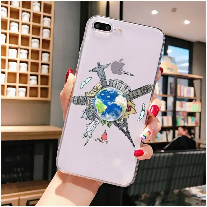 

YNDFCNB World Map Travel Phone Case For iPhone X XS MAX 6 6s 7 7plus 8 8Plus 5 5S SE 2020 XR 11 11pro max Clear funda Cover