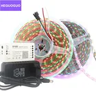 Пиксельная Светодиодная лента WS2812B WS2812 5 в постоянного тока индивидуально Адресуемая умная Светодиодная лента + музыка Bluetooth Wi-Fi контроллер комплект питания 5 м