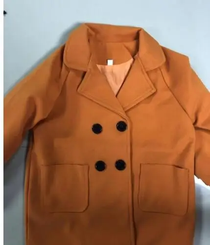 double orange red Детская осенне-зимняя шерстяная теплая флисовая верхняя одежда для мальчиков вязаные куртки, пальто длинные пальто для маленьких мальчиков от 1 до 6 лет, одежда - Цвет: double orange red