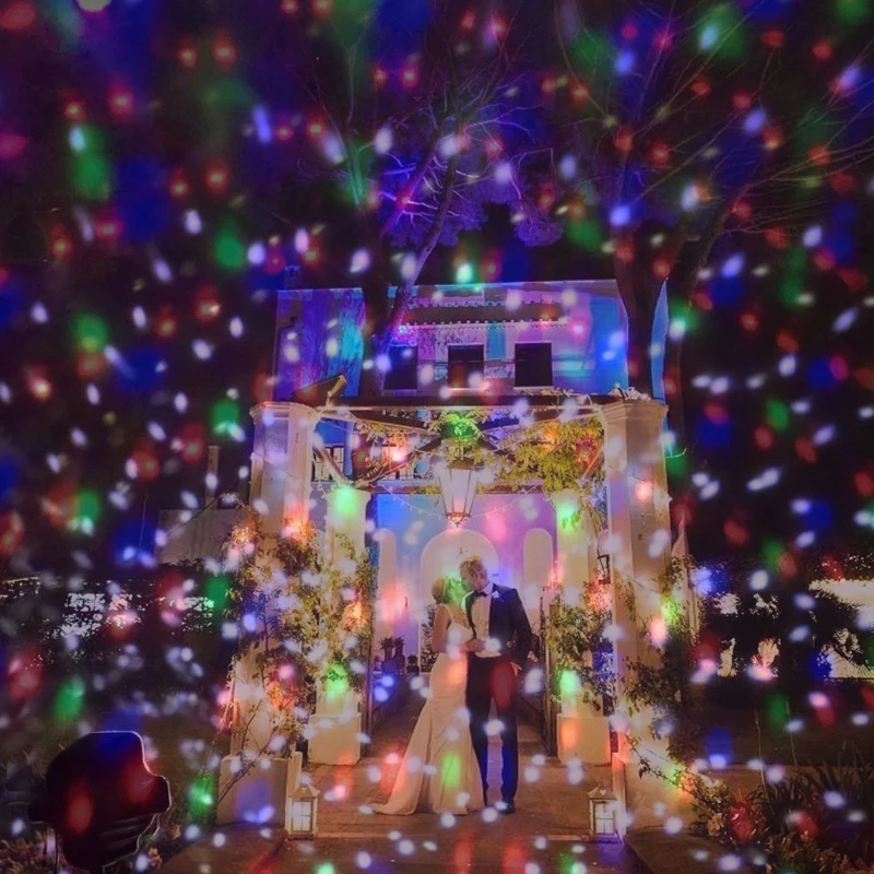 

Christmas Snowfall Projector Light Indoor Outdoor Lamp with Remote Control Rotatable Snowflake Home Party Garden Landscape Wall