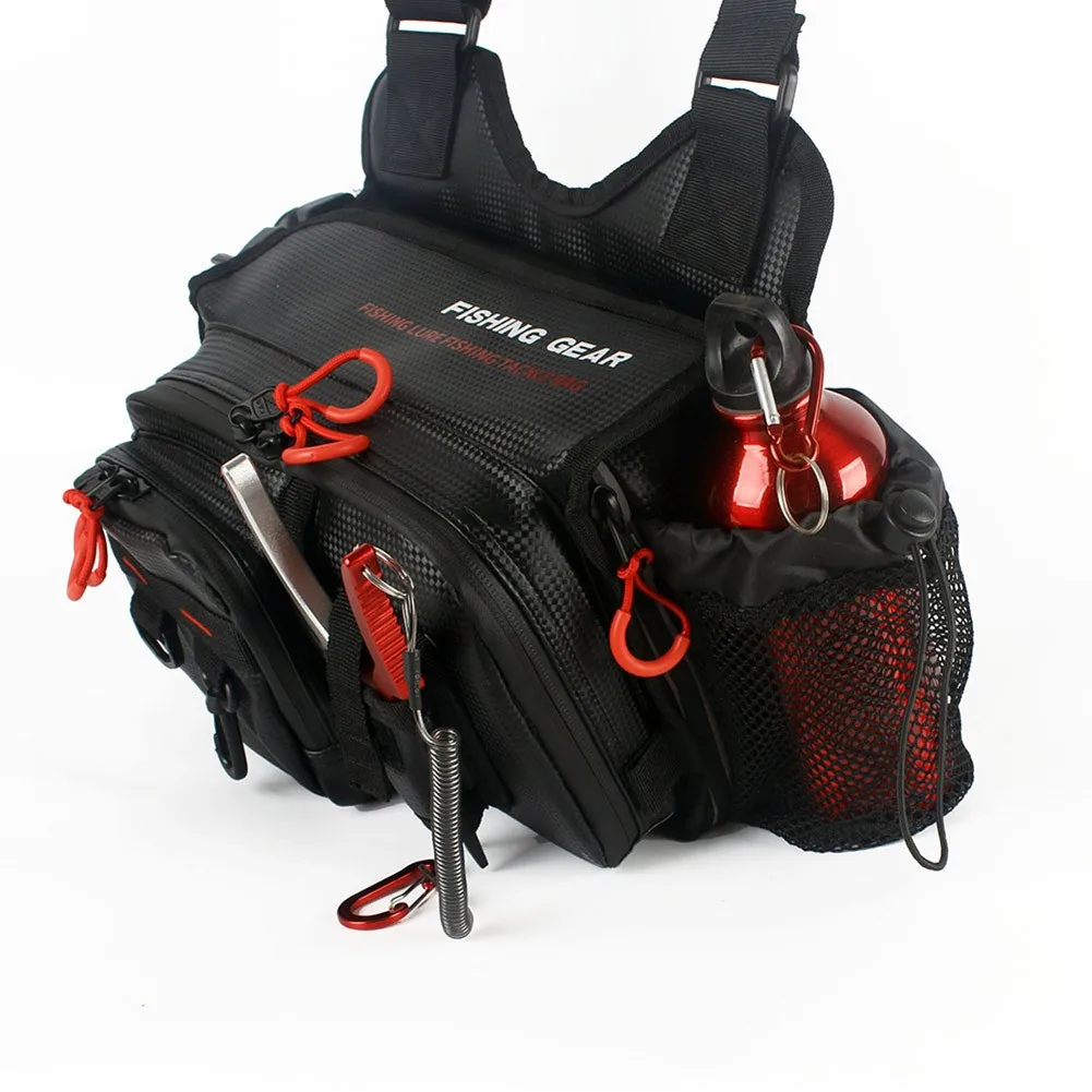 

Multifunctional Fishing Tackle Bags Single Shoulder Crossbody Bag Waist Pack Lures Storage Pouch With Rod Holder Lure Slotted