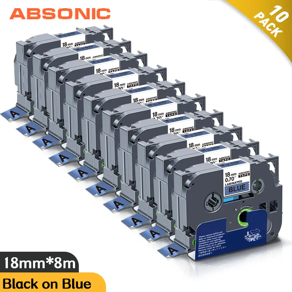 Absonic 10 шт. принтера лента для Brother 18 мм ламинированная этикетка 541 брата черный на