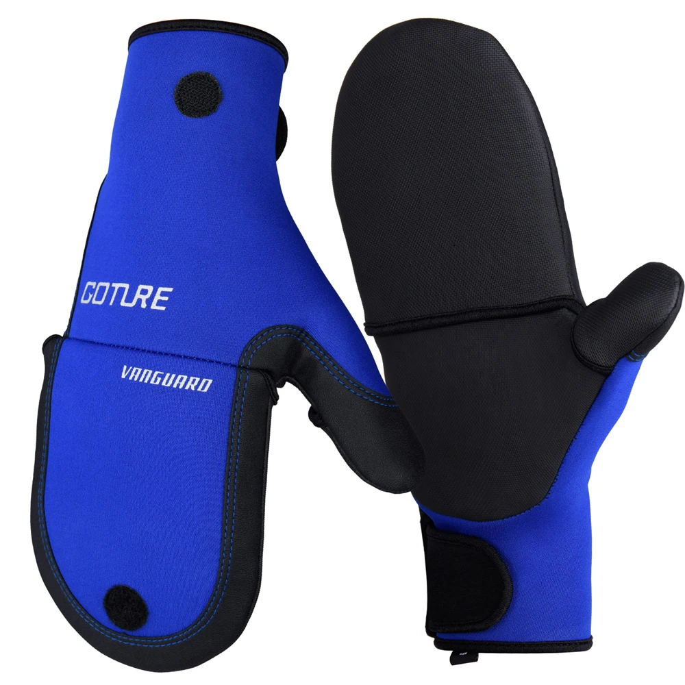 

Goture VANGUARD Flip Mitts Fishing Gloves Neoprene&PU Breathable M L XL Half Fingers Gloves for Winter Spring Fishing Hunting