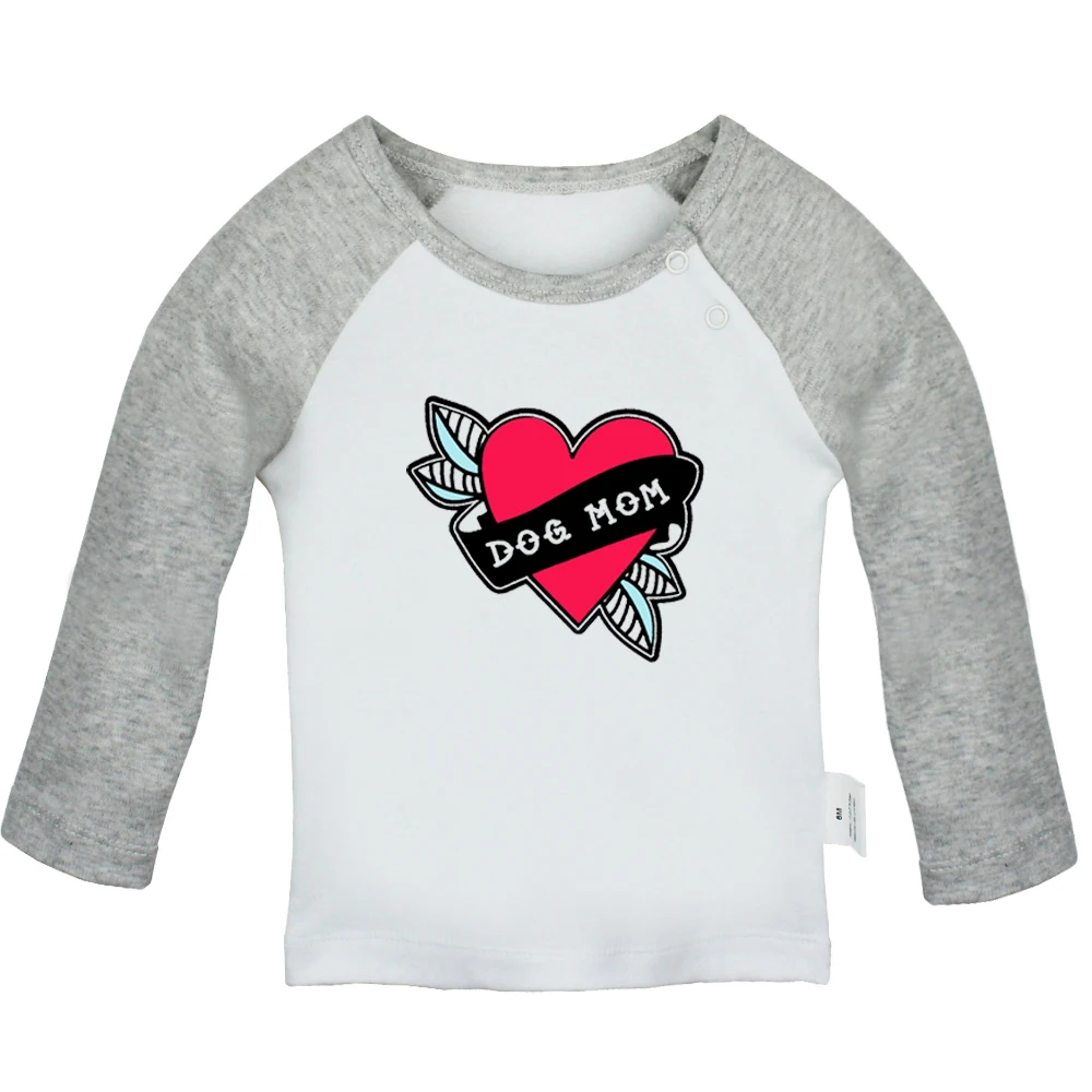 

Dog Mom Love Heart Choose Love I Heart Party Crashers Newborn Baby T-shirts Toddler Graphic Raglan Color Long Sleeve Tee Tops