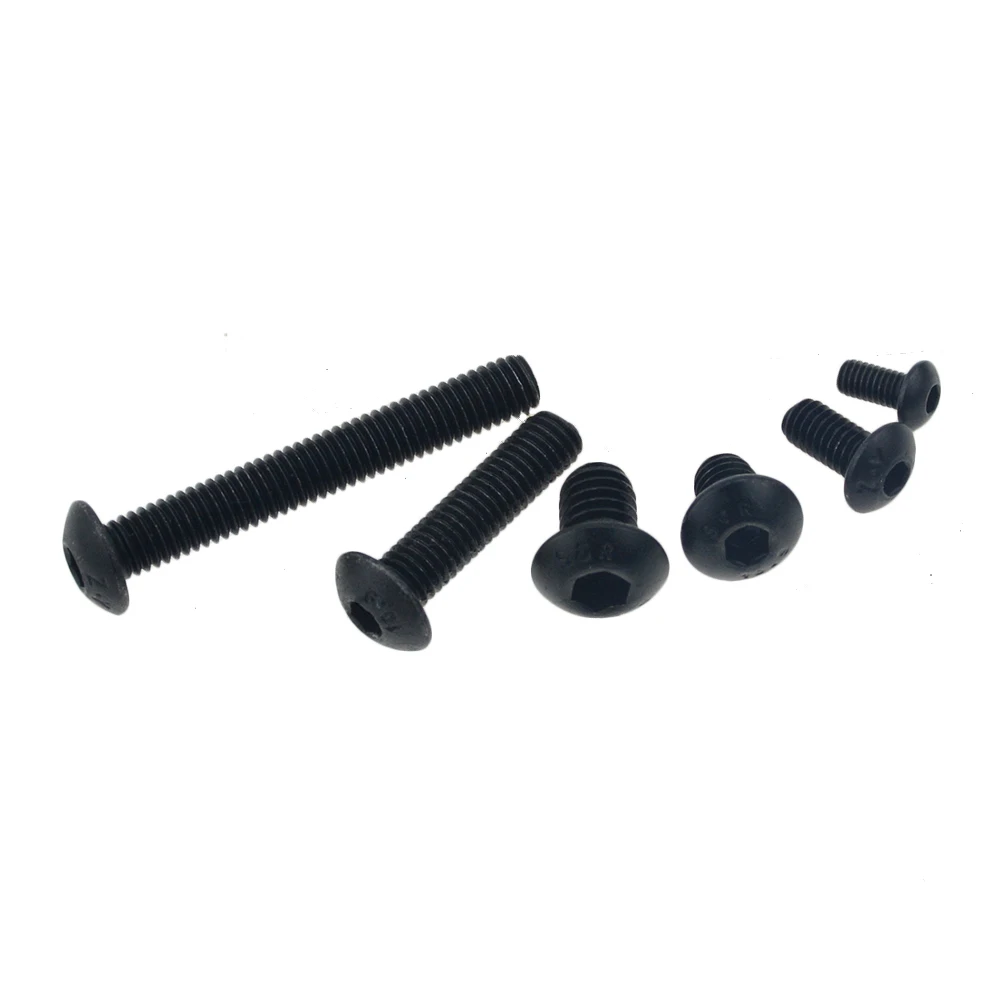 Black 10.9 grade button head screw M2 M2.5 M3 M4 M5 M6 M8 M10 Hexagon Socket round Screws Hex Screw | Обустройство дома