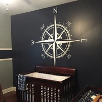 the captain compass wall sticker vinyl ceiling decal medallion world map art mural home decor nautical wall decal hj685