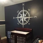 Виниловая наклейка на стену с изображением капитана Наклейка на стену в виде компаса, наклейка на потолок медальонов, художественное изображение карты мира, HJ685