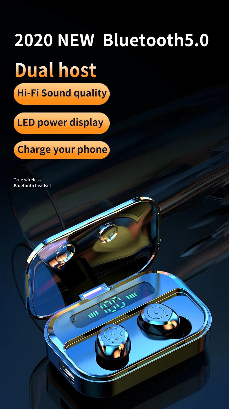 Новые мини Bluetooth беспроводные 5,0 наушники спортивные HIFI стерео HD микрофон музыка Handfree IPX7 водонепроницаемый для смартфона