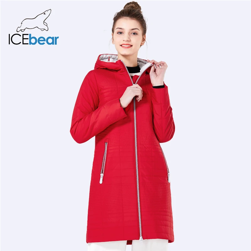 ICEbear осень длинные Хлопковые женские пальто с капюшоном модные женские пуховики парки для женщин 17G292D