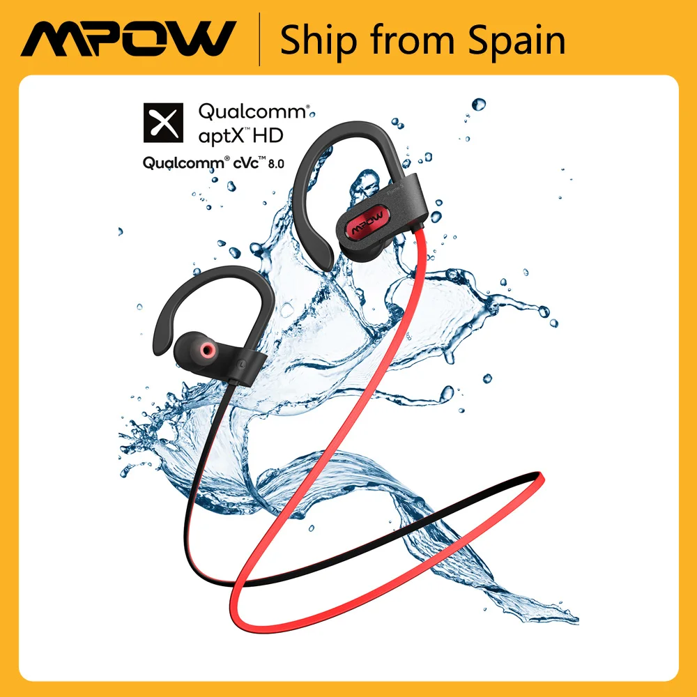Спортивные наушники Mpow Flame S iPX7 с защитой от пота беспроводные Bluetooth Aptx HD 12 часов