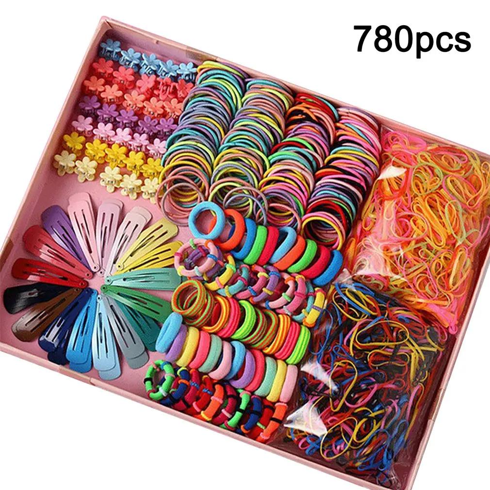 Детские цветные нейлоновые эластичные повязки для волос маленьких девочек Набор