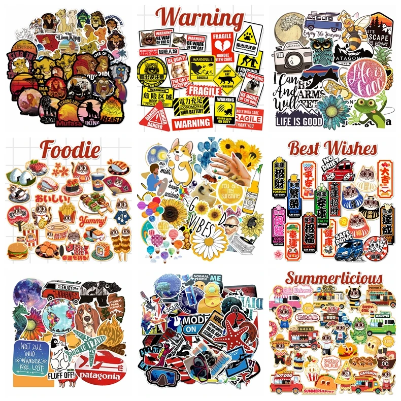 Наклейки для скейтборда водостойкие 53 шт.|Наклейки творчества| |