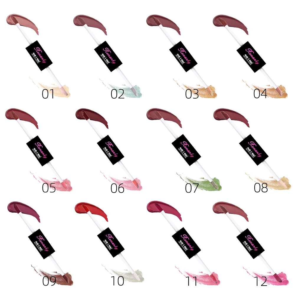 Многофункциональная двойная кромка глянцевый матовый блеск для губ Глянцевая