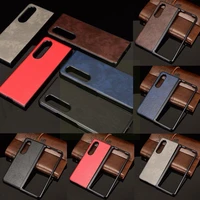 for z fold 3 cover luxury vintage pattern skin cover lychee hard skin phone leather pu shock b5f8