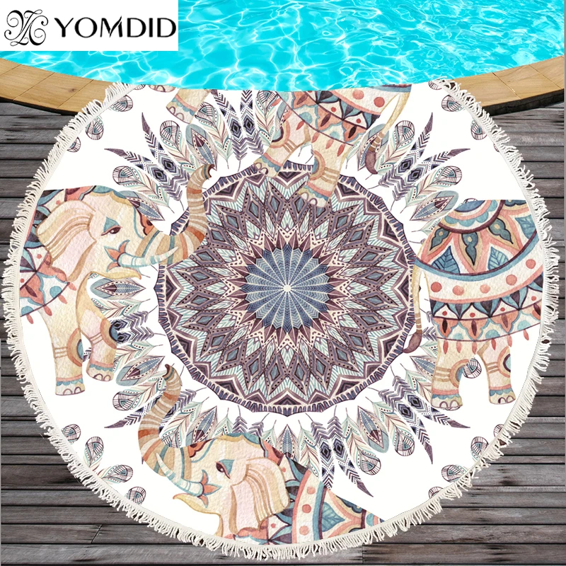 Круглое пляжное полотенце из микрофибры s настенный гобелен банное 150 см шаль