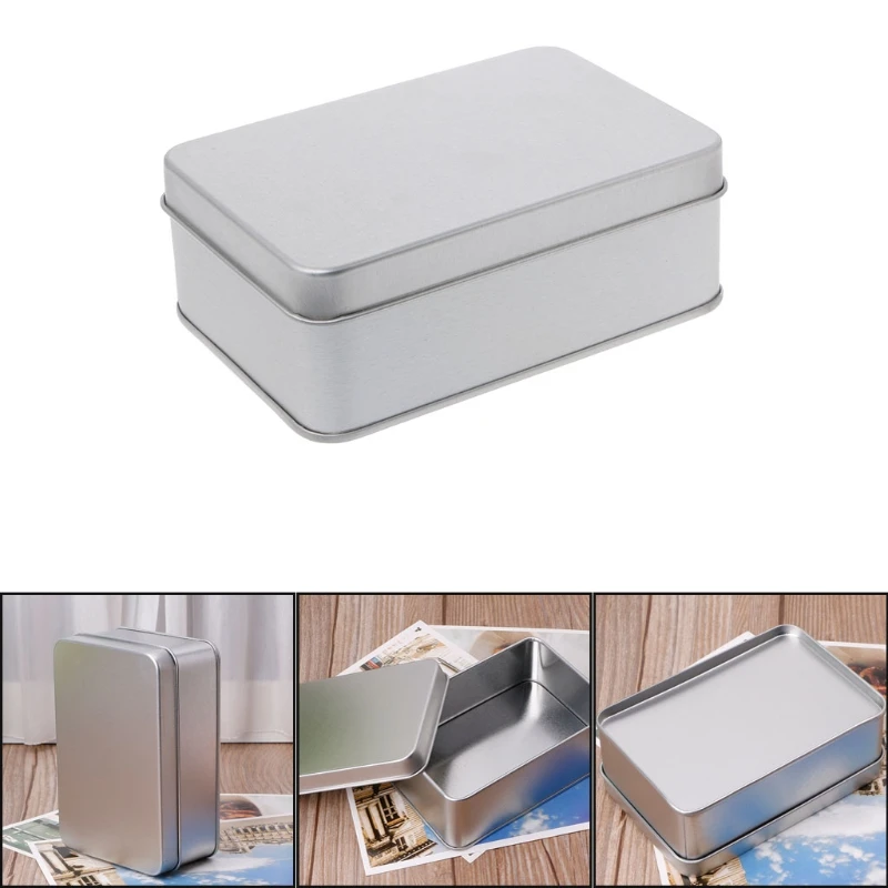 Small Metal Tin Silver Storage Box Case Organizer For Money Coin Candy Key | Дом и сад