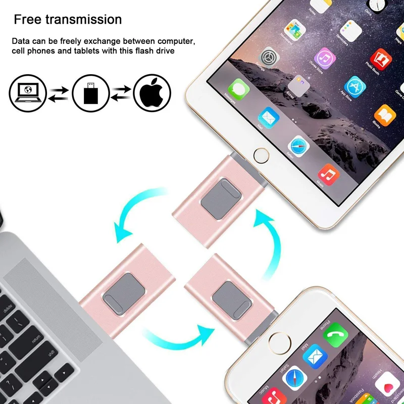 USB флэш накопитель для iPhone X/8/7/7 Plus/6 Plus/6s/5/SE/ipad портативный 16 Гб 64 usb шнур &quotсделай