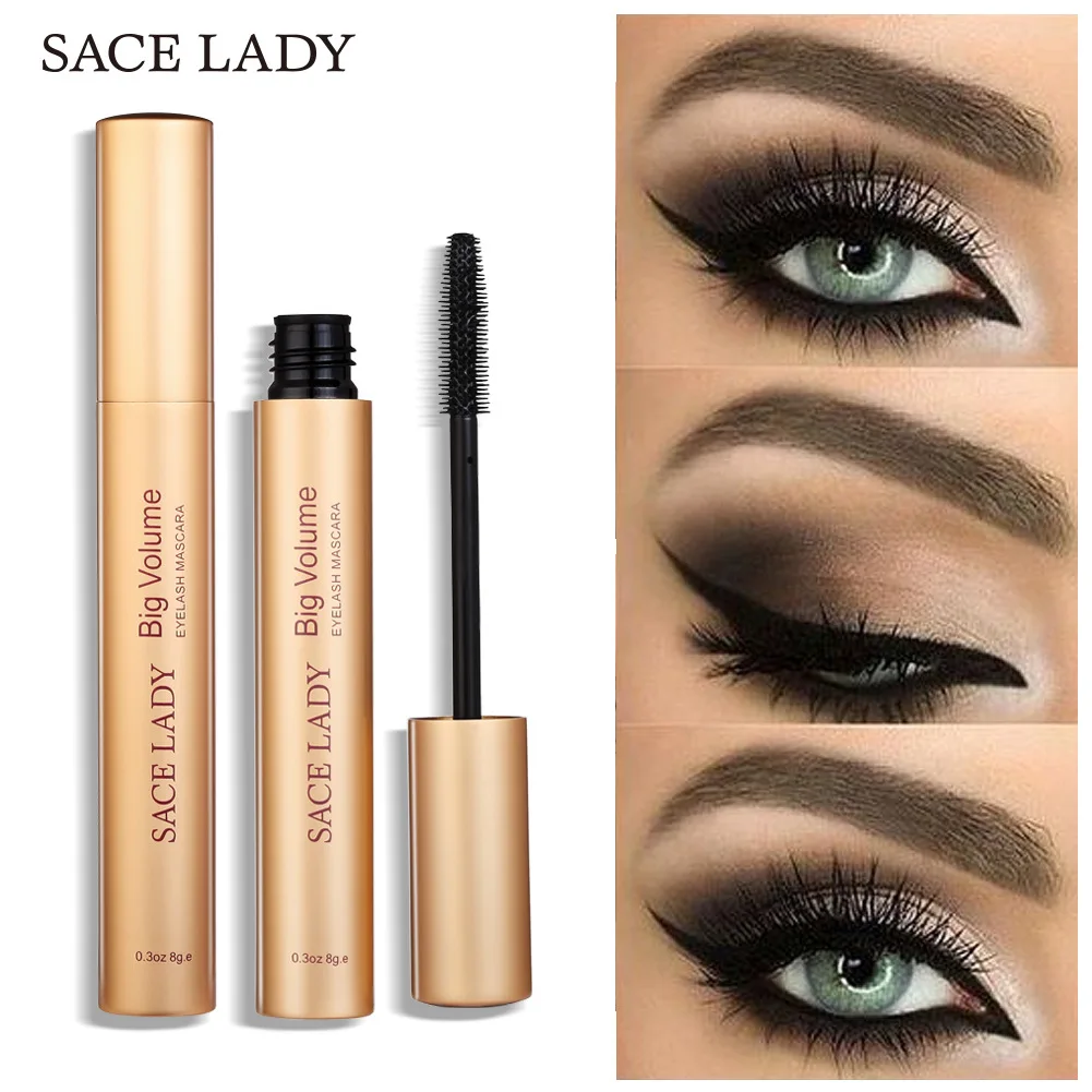 

SACE LADY Gold Tube Natural Fiber Long Dense Rolled Mascara SL341 Maquiagem Profissional Completa Makeup Comsetic Gift for Women