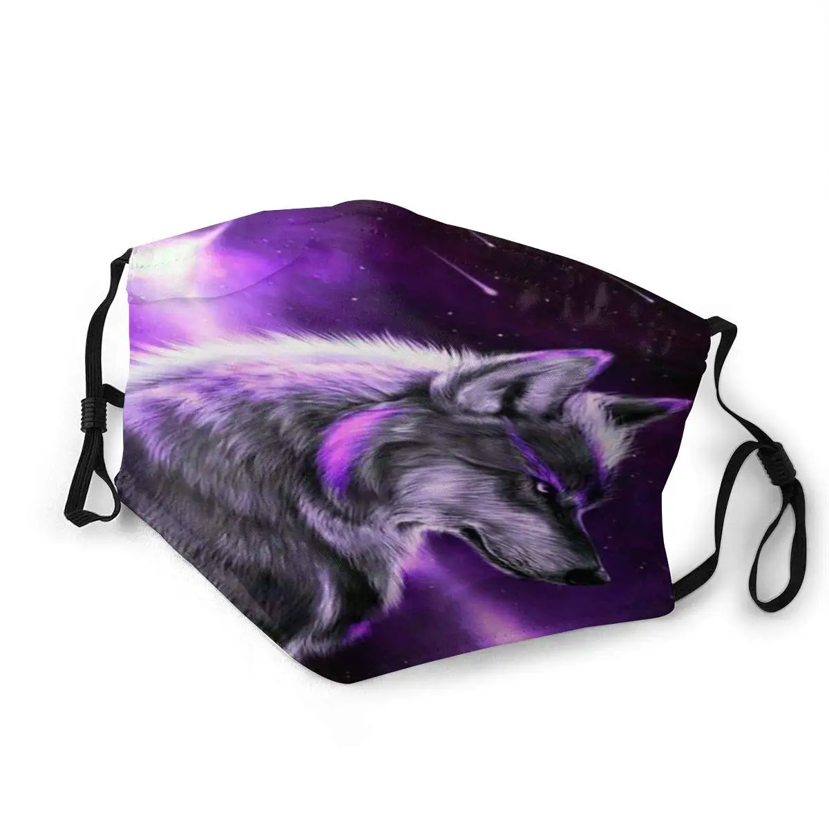 

Purple Galaxy Wolf Adult Kid's Customized Earloop Halloween Dust Breathable Outdoor Protection Washable And Reusable For Men