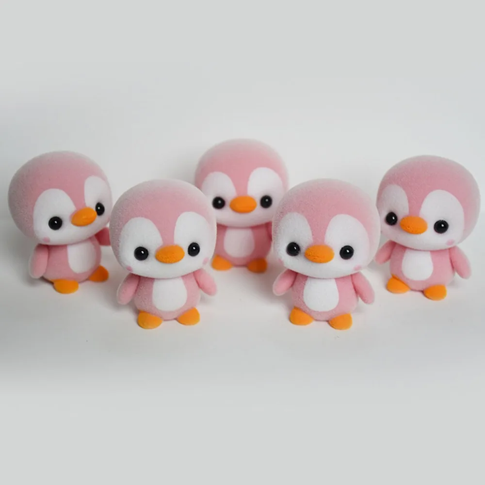 pink 5,5 см мини ПВХ стекающиеся украшения куклы пингвин 3 цвета Kawaii кукла игрушка для девочек маленькая Изысканная игрушка Рождественский подарок сюрприз - Цвет: pink