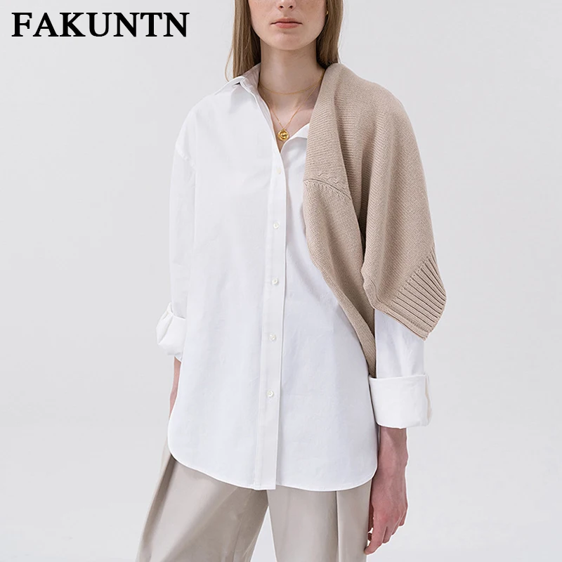 

Women's Shirt Blouses Long Sleeve Top White Solid Casual Office Korean Elegant Fashion Woman Blouses 2021 Loose Oversize Shirt