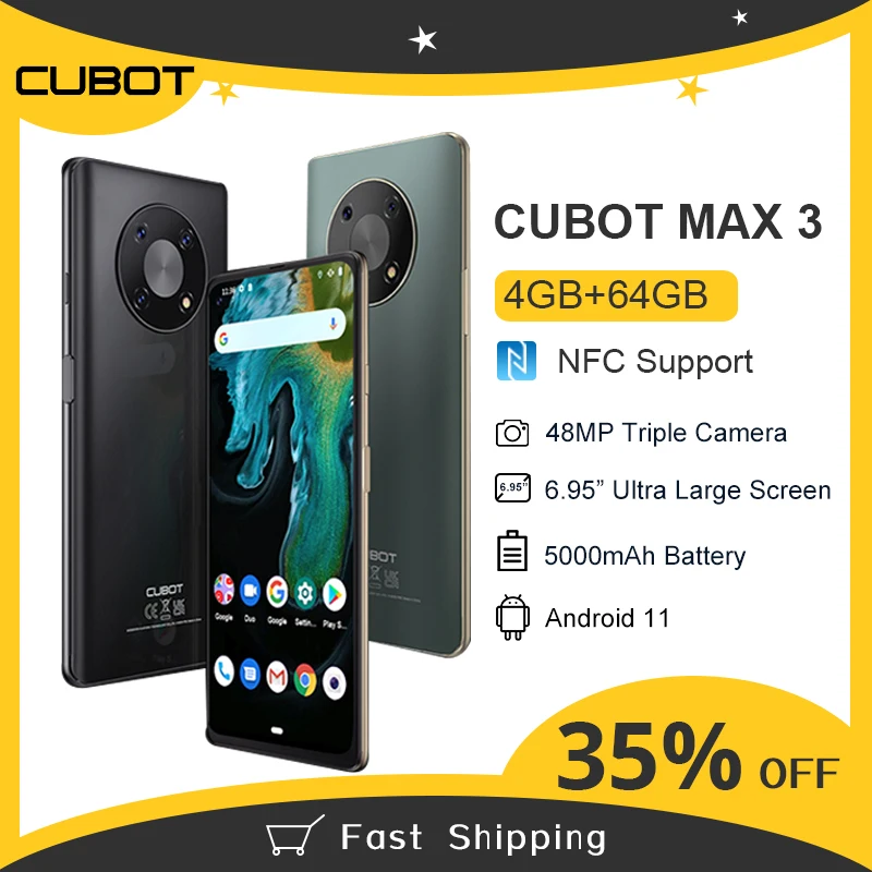 [Мировая премьера] Cubot MAX 3 смартфон 6 95 &quotБольшой полноэкранный NFC мини планшет