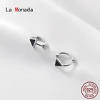 Ла Monada маленькие женские серьги-кольца серебряный 925 женщин черный треугольный Серебряный 925 ювелирные изделия серебряные серьги 925 для женщин