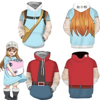 working cell anime hoodie cosplay costume platelet 3d women sweatshirts teen harajuku girl tops autumn winter keep warm pullover