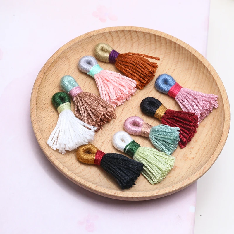 

50 шт., хлопковые Подвески с кисточками, 12 х38 мм