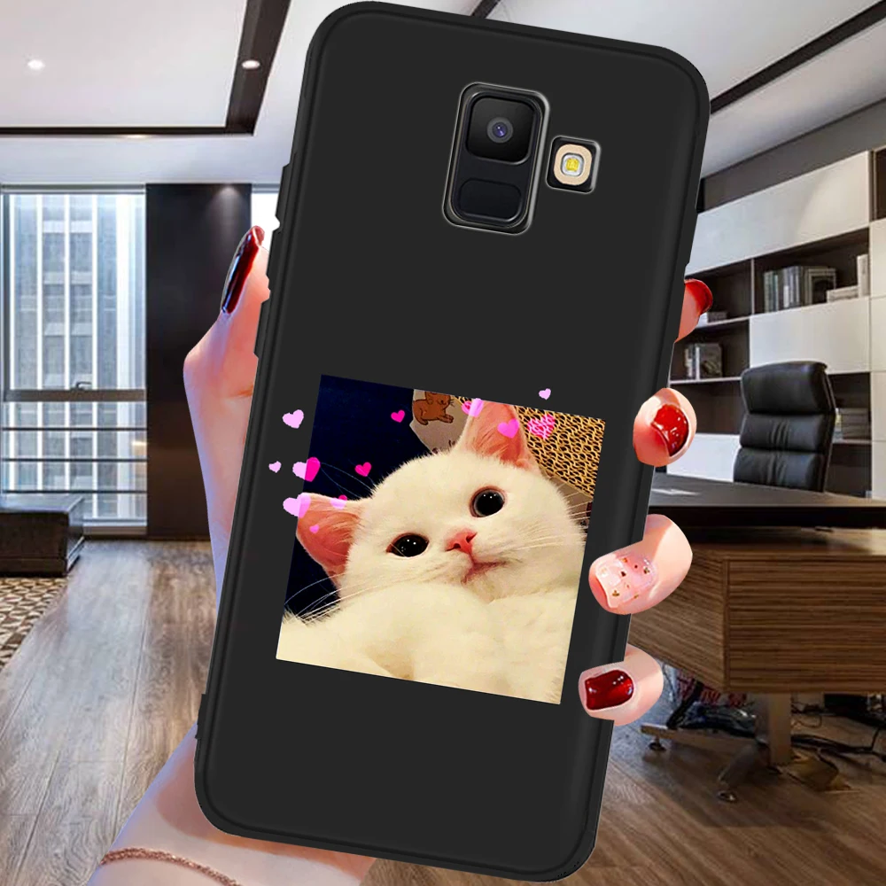 

Cute Cartoon Cat Clear Scilione phone case for Samsung Galaxy A3 A5 A6 A7 A8 A9 A10 A30 A40 A50 A90 J3 J4 J5 J6 J7 J8 Plus Funda