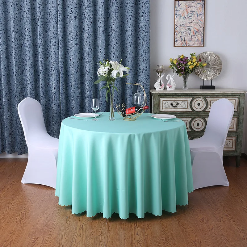 

70'' 90'' 108'' 120'' 132 Inch Round Plain Table Cloth Polyester Cover For Wedding Dining Tableware Table Cover Overlay Party De