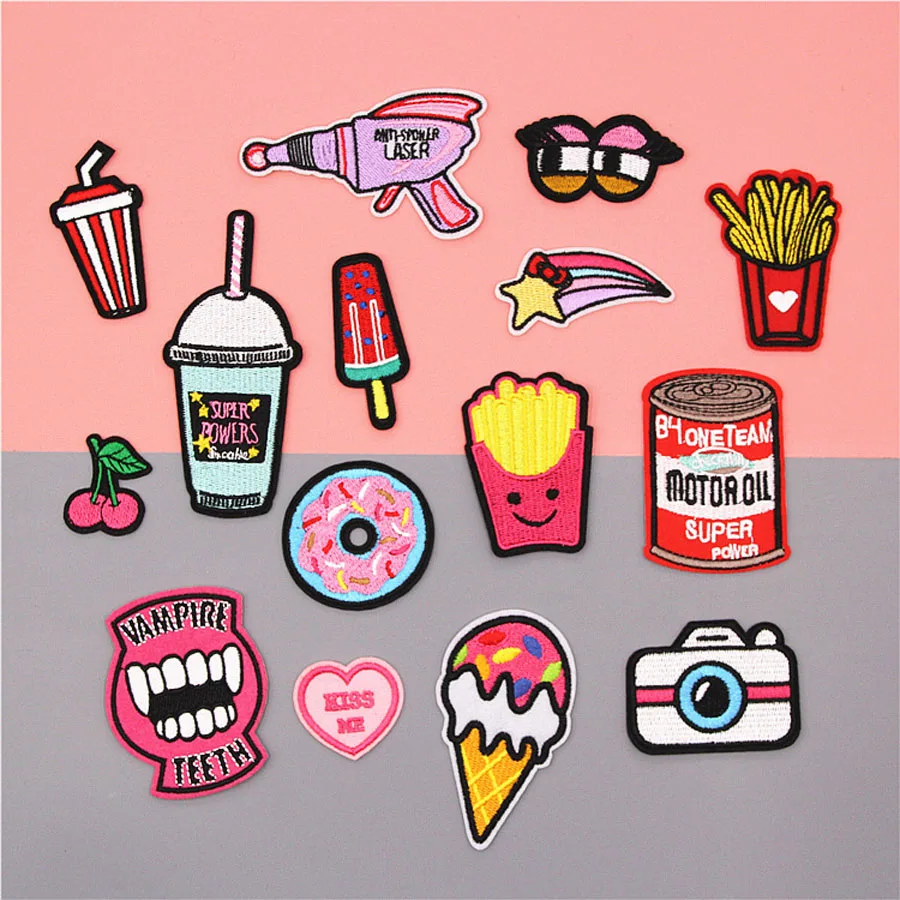 Тканевая вышитая нашивка в виде картофеля фри крышка наклейка для одежды сумка