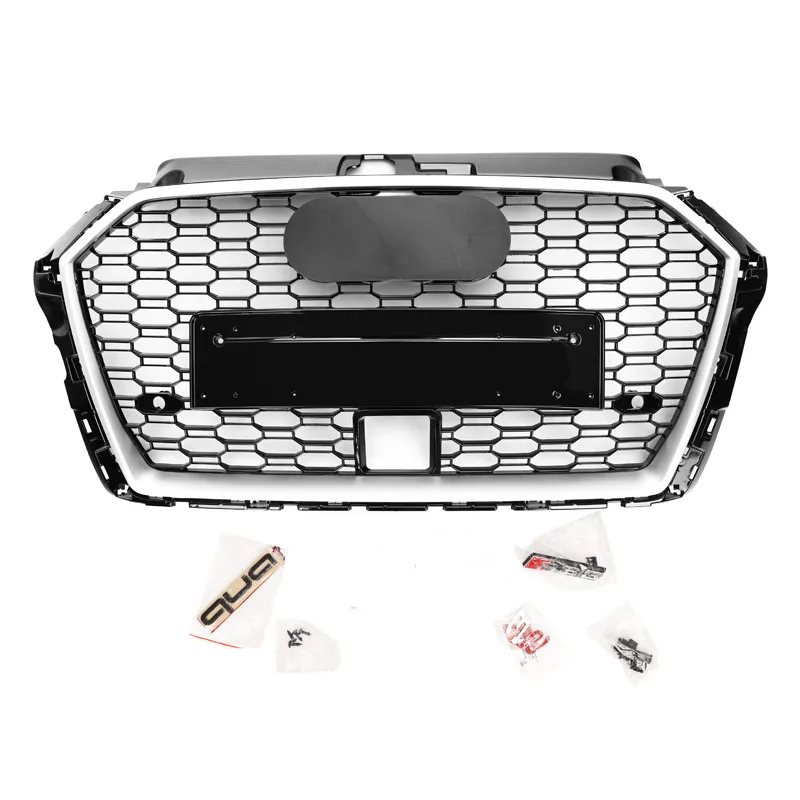 

Car Grill A3 8V GRILL For Audi A3 change to S3 RS3 Honeycomb Grill With ACC car grills 2017-2019