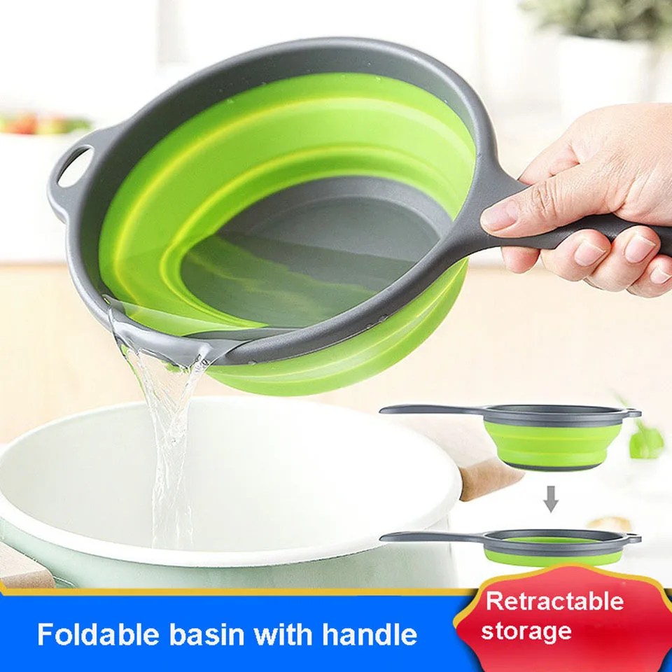 

TPR Folding Water Spoon PP+TPR Long Handle Kitchen Household Multi Spoon Foldable Water Scoop Kitchen Gadget